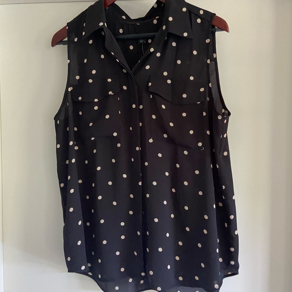 Ann Taylor Sleeveless Collard Shirt